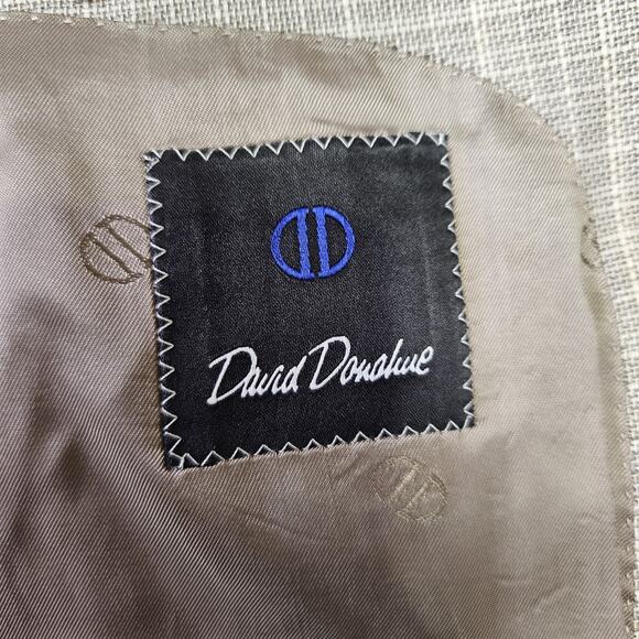 David Donahue Connor Sport Coat Mens 40R Blazer Gray Plaid Wool Designer Jacket - Picture 6 of 16